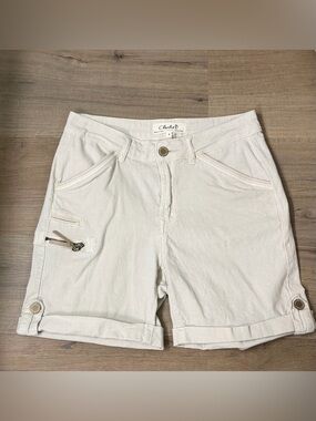 Charlie B beige Roll-Cuff Cargo Shorts women’s size 2